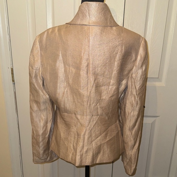 Adrianna Papell Shimmering Cream Blazer with Bow Accent - Picture 9 of 16